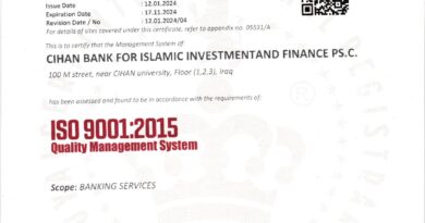 Cihan Bank for Islamic Investment and Finance has obtained the updated ISO certificate for the Quality Management System.Cihan Bank always strives to provide the best!